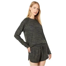 Beyond Yoga Sweatshirt Sz Large Olive Green Camo Crewneck Relaxed Ultra Soft $99