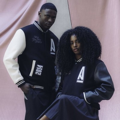 Nike x A MA MANIE RE Varsity Jacket Black/White HF6618-010 Men s Medium