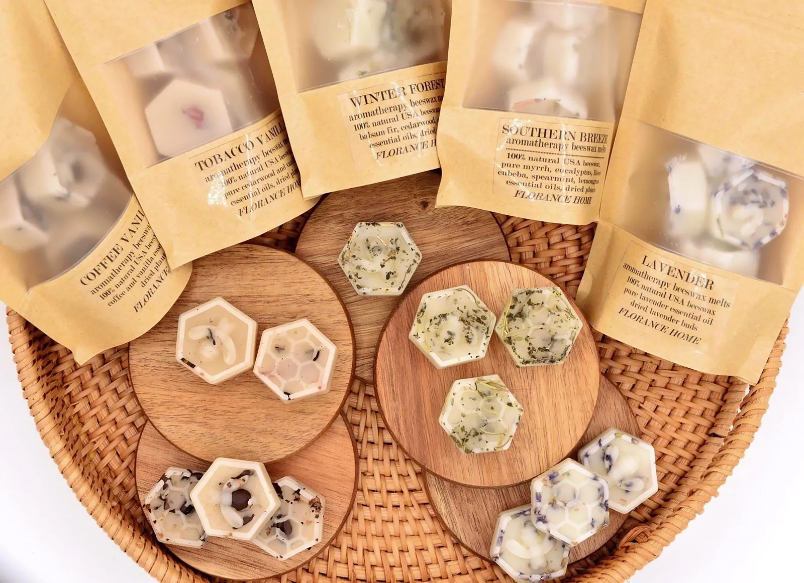 Sample Box of Organic  Aromatherapy Beeswax Melts | 100% Pure Essential Oils