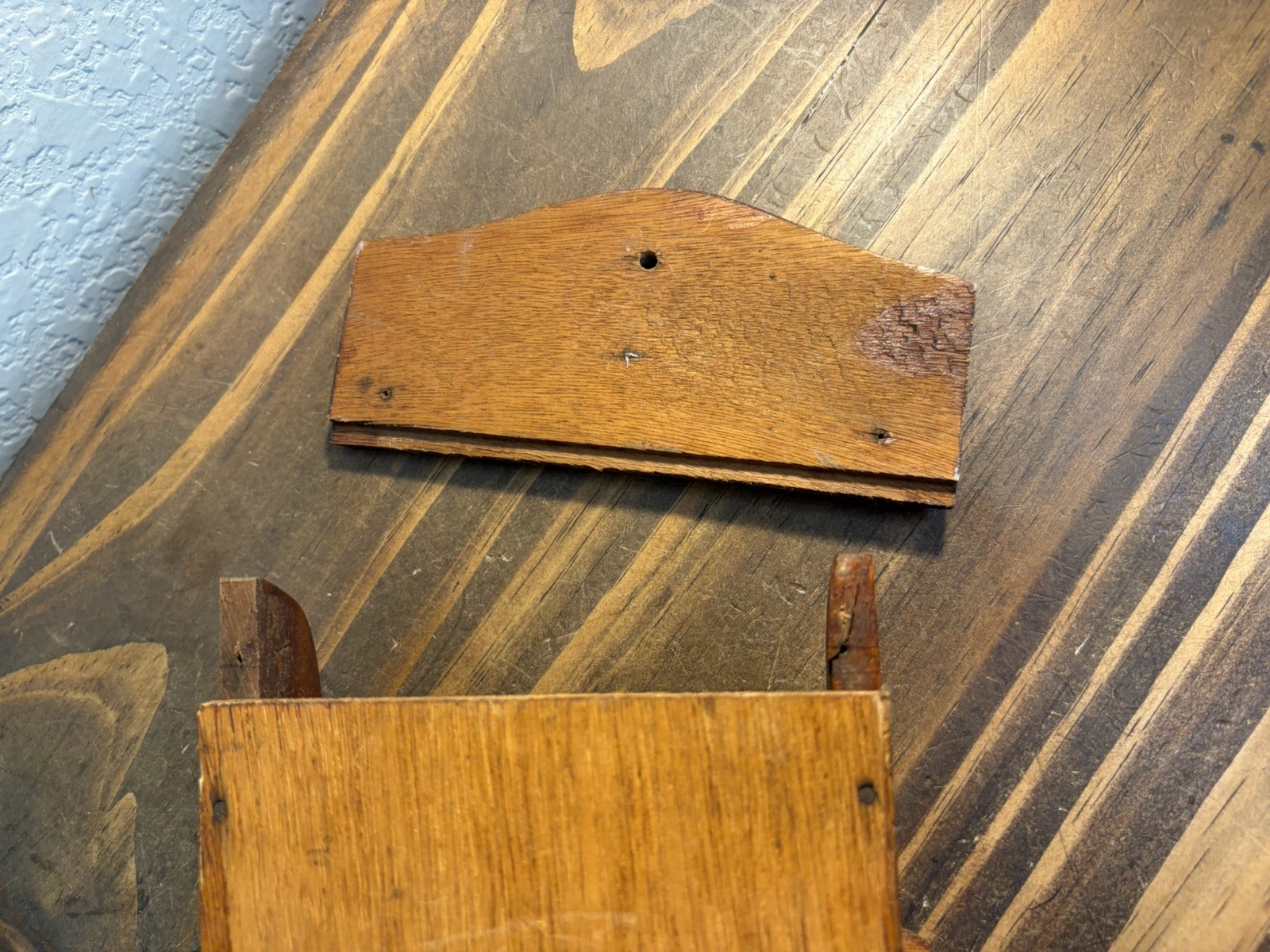 Vintage Wood 3 Slot Wall Mail Letter Bill Sorter Key Ring Holder Rack Organizer