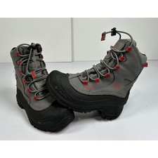 Columbia Kids' Youth Bugaboot lll Snow Boots Gray/Red Size 2 Pre-Owned 035SB