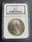 1923-P Peace Dollar NGC MS63 ***RARE ORIGINAL COIN*** 90 % Silver