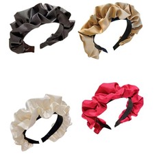 Elegant Satins Headbands Stylish Crinkled Wide Hairband Comfortable Hair Hoop