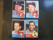 Lot of 4 1963 Topps Baseball # 129 Gary Bell 136 139 140 Frank Lary NM o/c Sharp