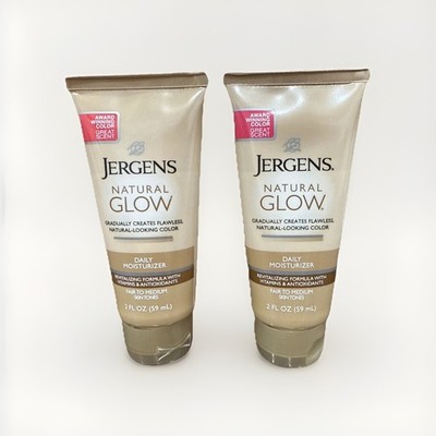 PACK 2-Jergens Nat Glow Daily Moisturizers Fair To Medium Skin Tones 2 Fl Oz Per