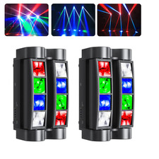 2Pack 8 LED Spider Moving Head Stage Lighting Beam DMX Disco Party DJ Light RGBW