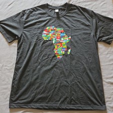 Africa Map Flags Graphic T-Shirt XL 100 Cotton Black Unisex African Heritage