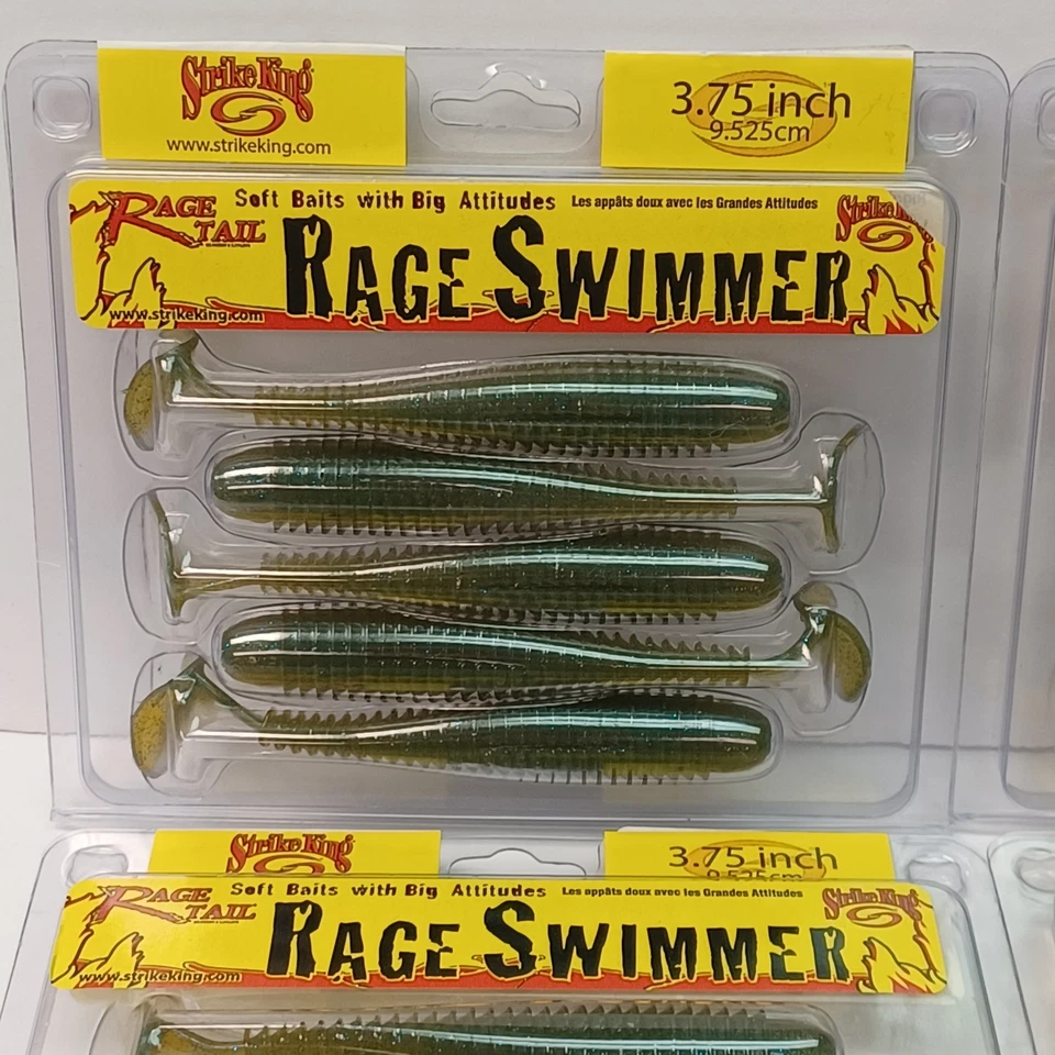 Strike King Rage Swimmer 3 3/4 KVD Magic Soft Bait Lure Lot Of 4 Packages - Image 2 of 4