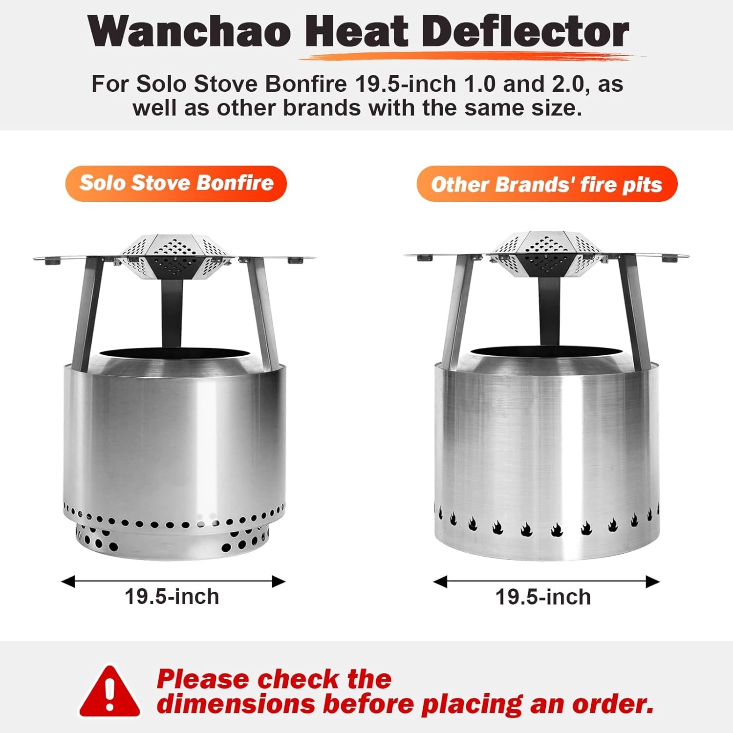 Heat Deflector for Solo Stove Bonfire 19.5", for Fire Pit Captures Warmth-Mag...