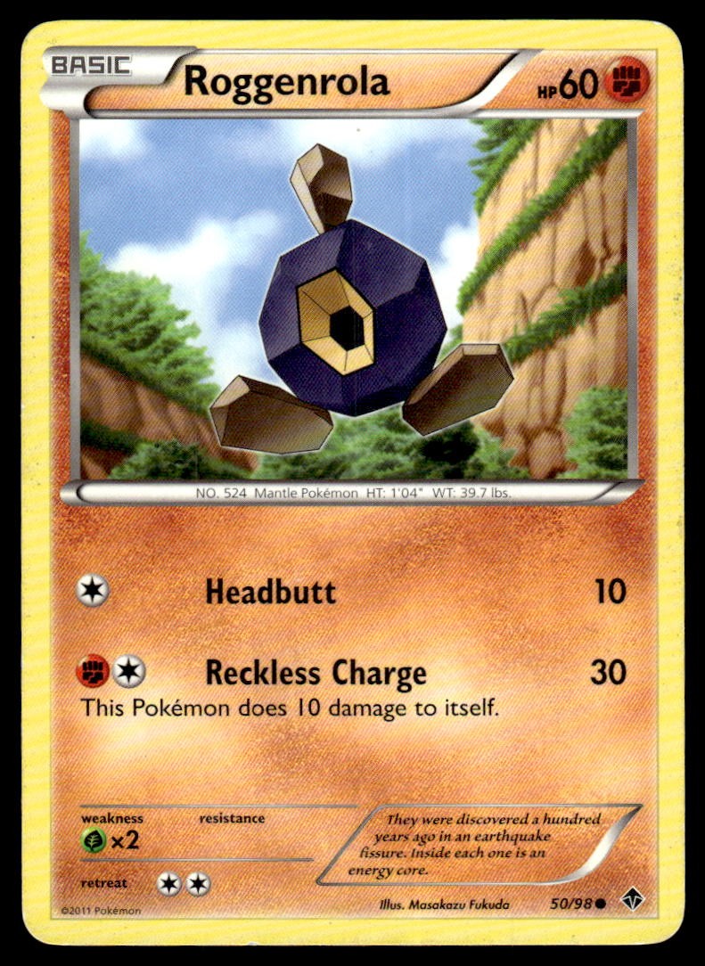 Roggenrola 50/98 Common Emerging Powers Pokemon Moderately Played