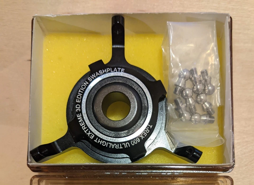 Align Trex T-rex 600 RC Helicóptero CCPM Metal SwashPlate Negro/Equilibrador de cuchillas Foto 2 de 4