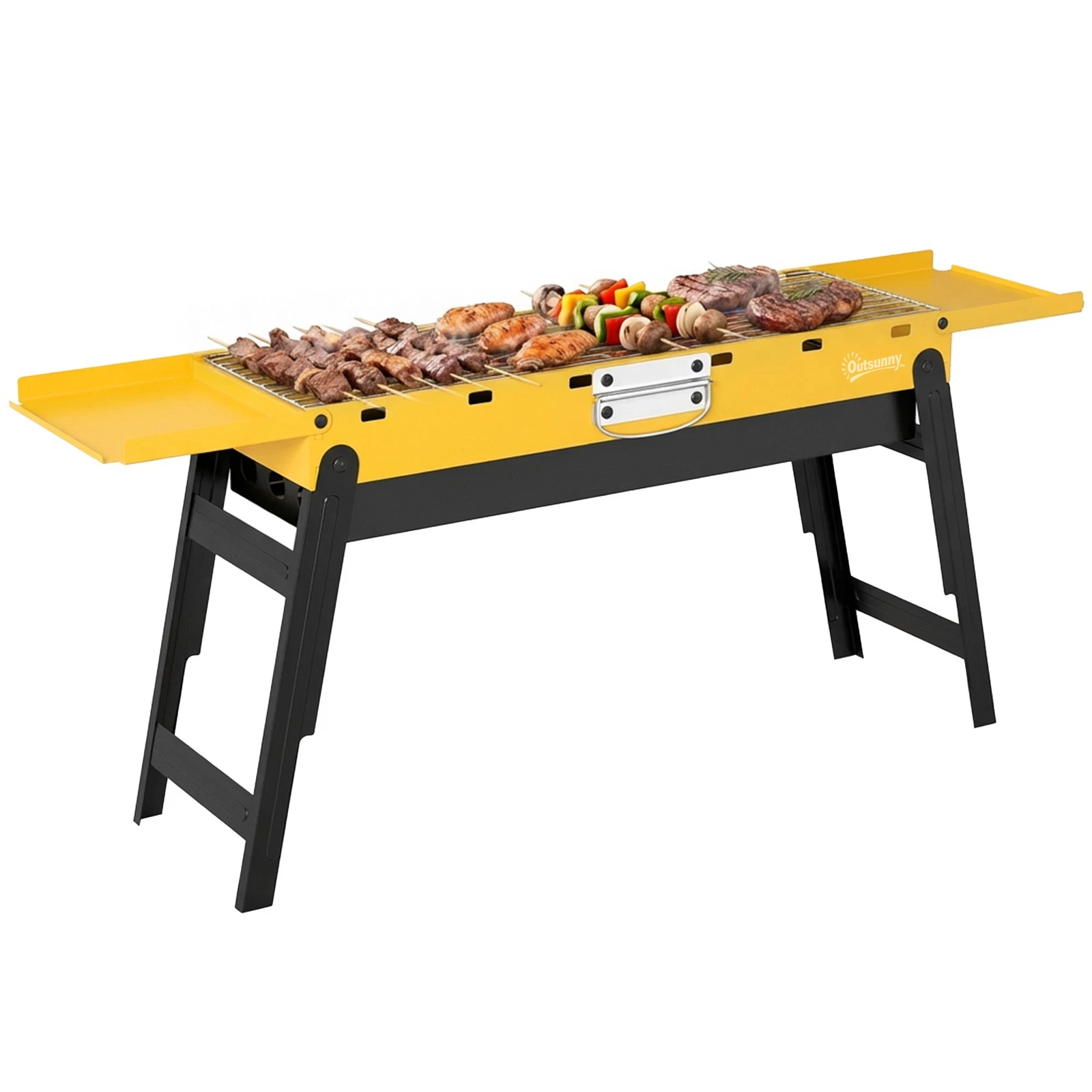 Outsunny BBQ Grill, Charcoal Barbecue with 2 Side Shelves and Handle Refurbished
Opens in a new wind