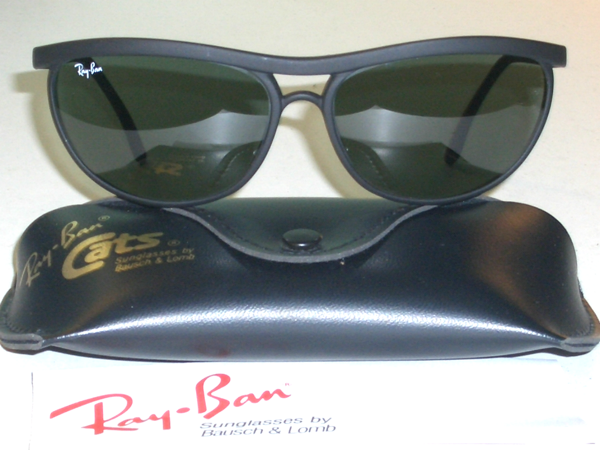 1980s VINTAGE B&L RAY BAN PS3 MATTE BLACK G15 CATS PREDATORs WRAP