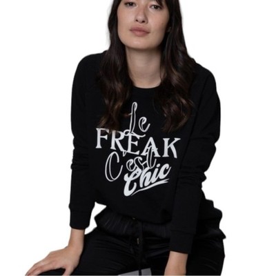 Eleven Loves Le Freak C est Chic Sweatshirt in Black Size Small