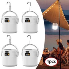 4pcs Rechargeable LED Outdoor Camping Tent Light USB  Solar Lantern Hiking Lamp