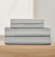 Member's Mark Performance 500-Thread-Count Solid Sheet Set-Twin/Twin XL, Silver