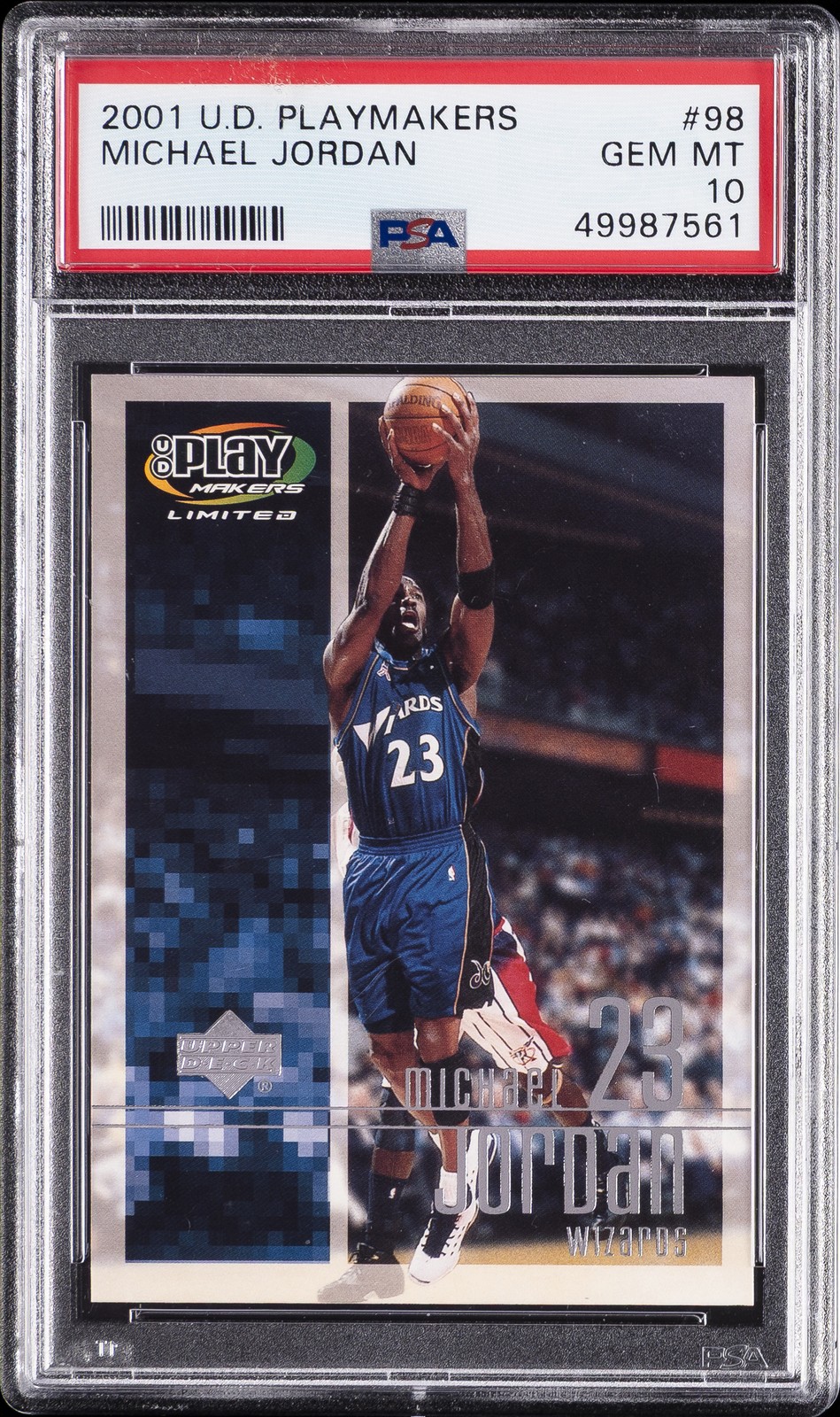 2001 UD PLAYMAKERS #98 MICHAEL JORDAN PSA 10