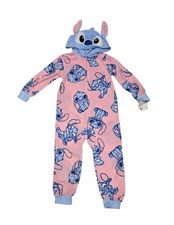 New Girls' Disney's Lilo  Stitch Hooded One-Piece Pajamas 4/5