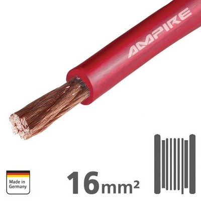 Ampire XSK16-RED Power Cable Red (Copper) 16mm² - Sold by the Metre