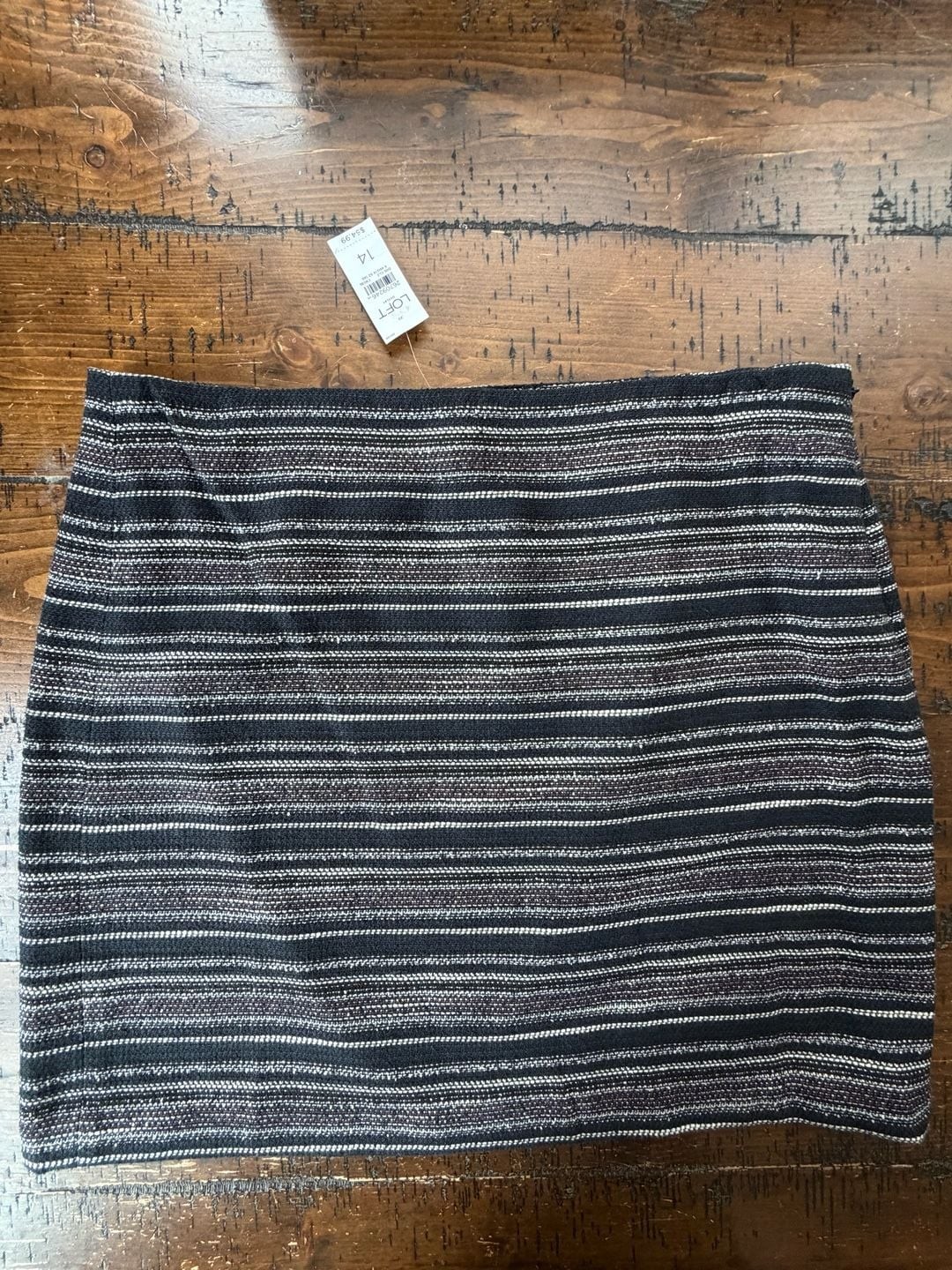 Loft Outlet Striped Tweed Mini Skirt Size 14