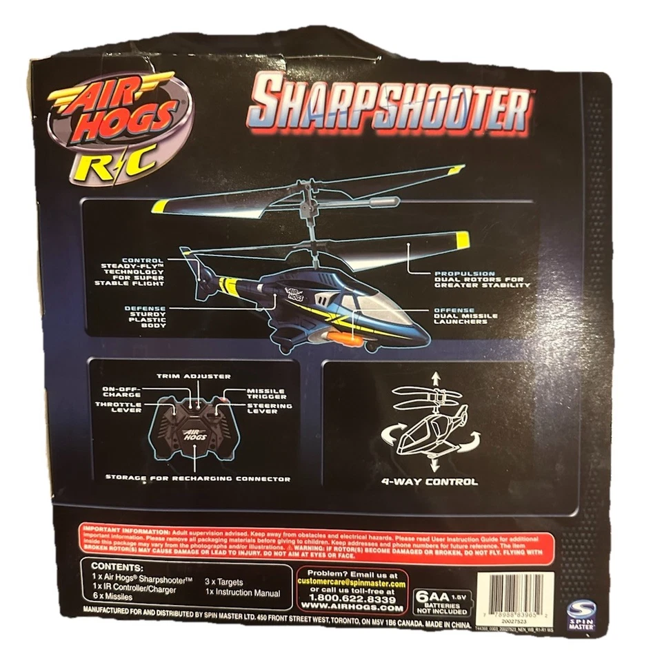 Air Hogs RC Sharpshooter Missile Launching Helicopter Remote Control  - Image 2 of 4