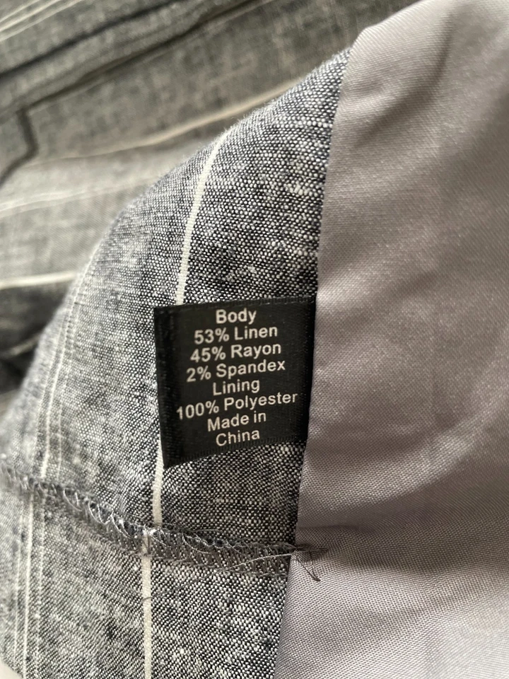 Blazer Traje Lane Bryant Mujer Gris Un Pecho Rayas The Bryant Talla 20 Foto 4 de 4