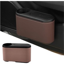 Auslaufsicherer  Auto Mülleimer Braun klein mit Deckel