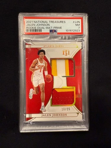 2021 National Treasures Jalen Johnson #JJN RC Dual Materials NM PSA 7