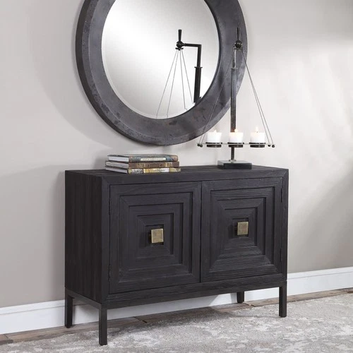 Uttermost 24916 Aiken 44"W Fir Accent Cabinet - Dark Ebony - Picture 5 of 9