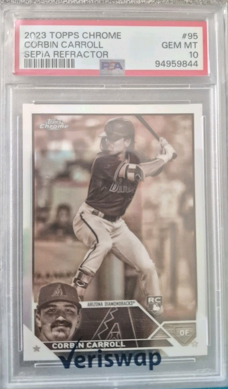 2023 Topps Chrome - Corbin Carroll #95 Sepia Refractor Rookie PSA 10💥💎⚾️