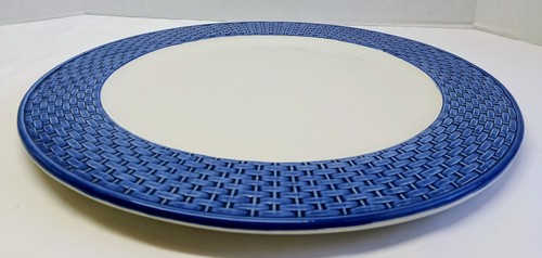 Tiffany & Co BASKET WEAVE Blue Italy Earthenware 16” Chop Plate Platter MINT - Bild 4 von 12
