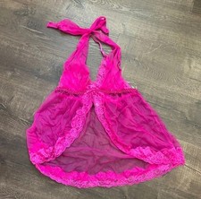 Frederick's of Hollywood New Mesh Sheer Babydoll Negligee Nightgown Lingerie