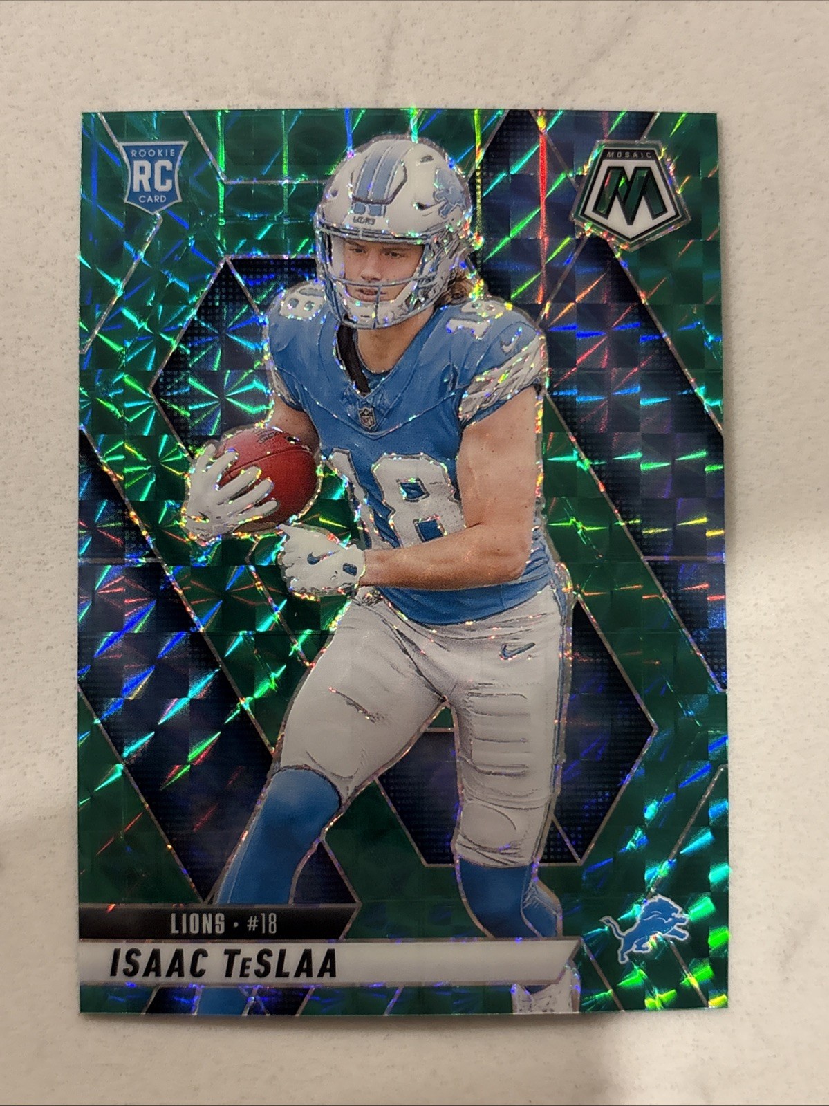 Isaac TeSlaa Mosaic Green 2025 Panini Mosaic Rookie #319 (RC) Detroit Lions