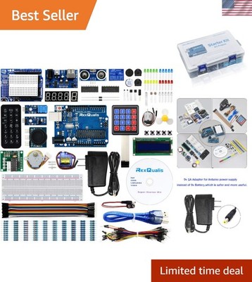 All-in-One Arduino UNO Starter Kit: Power Adapter, Tutorial & Quality Components