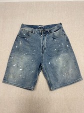 Acne Studios Mens Size 31 Paint Splatter Light Wash Denim Jorts Shorts