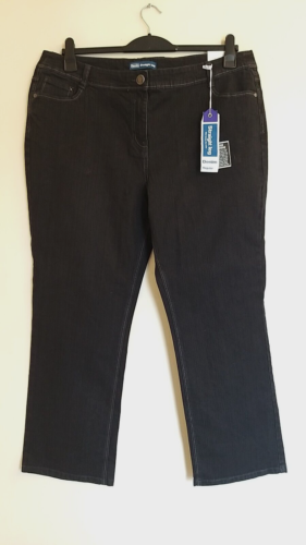 Black Straight Leg Traditional Style Jeans Trousers from BHS - Size 20 - NEW! - Picture 1 of 4