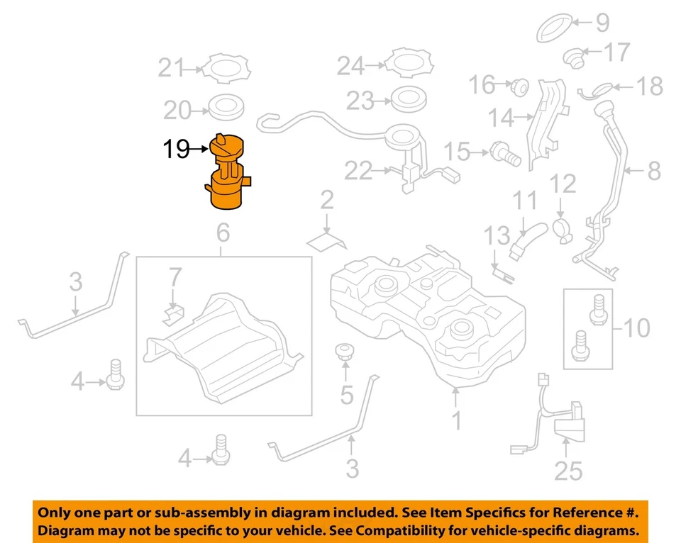 Used Fuel Pump fits: 2013 Nissan Rogue Pump Assembly QR25DE 2.5L AWD Grade A Foto 3 de 4