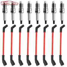 10.5mm 48322 Wires Set & Spark Plugs Set For Chevy/GMC LS1 VORTEC 4.8L 5.3L 6.0L
