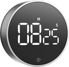 Digital Kitchen Timer - Magnetic Countdown Countup Timer with Large LED Display