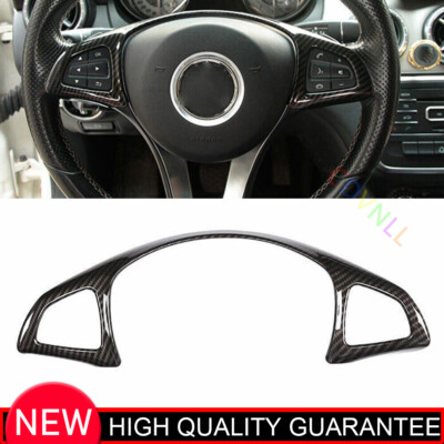 Fit For Benz GLE GLS 2016-2019 Carbon Fiber Car Front Steering Wheel Frame Cover