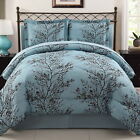 8 Pcs Reversible Complete Bed In A Bag Comforter Shams Flat Sheet Bedroom Queen