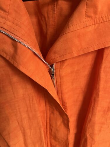 Giacca donna Lafayette 148 misto lino zip taglia 10 arancione relax manica 3/4 - Foto 9 di 11