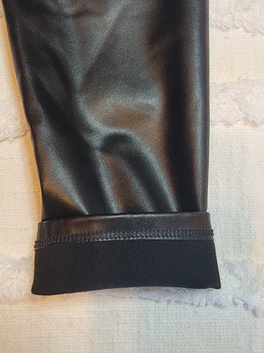 GAP Girl's Size Large 10 Faux Leather Leggings Skinny Leg Black Stretch NWT A - Picture 4 of 7