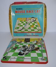 TPS Blechspielzeug Katze Maus Made in Japan tin toy Mechanical Mouse Race Cat