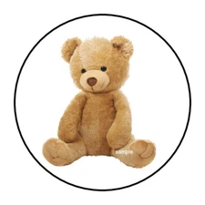 30 TEDDY BEAR STICKERS ENVELOPE SEALS LABELS 1.5" ROUND FAVORS
