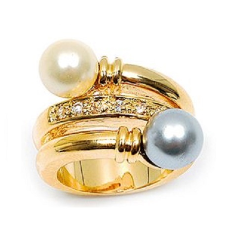 Bague En Argent Massif 925 Rhodié - Taille 58, Sertie D'une Perle De Tahiti Synthétique - Marque La Coque De Nacre (Paris)