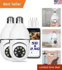 Outdoor Waterproof Light Bulb Security Cam - 2-Pack with Remote Access & Alerts