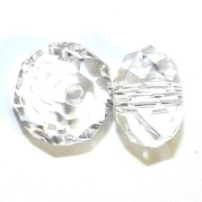 SCV611 Crystal Clear 12mm Faceted Rondelle Swarovski Crystal Beads 2pc