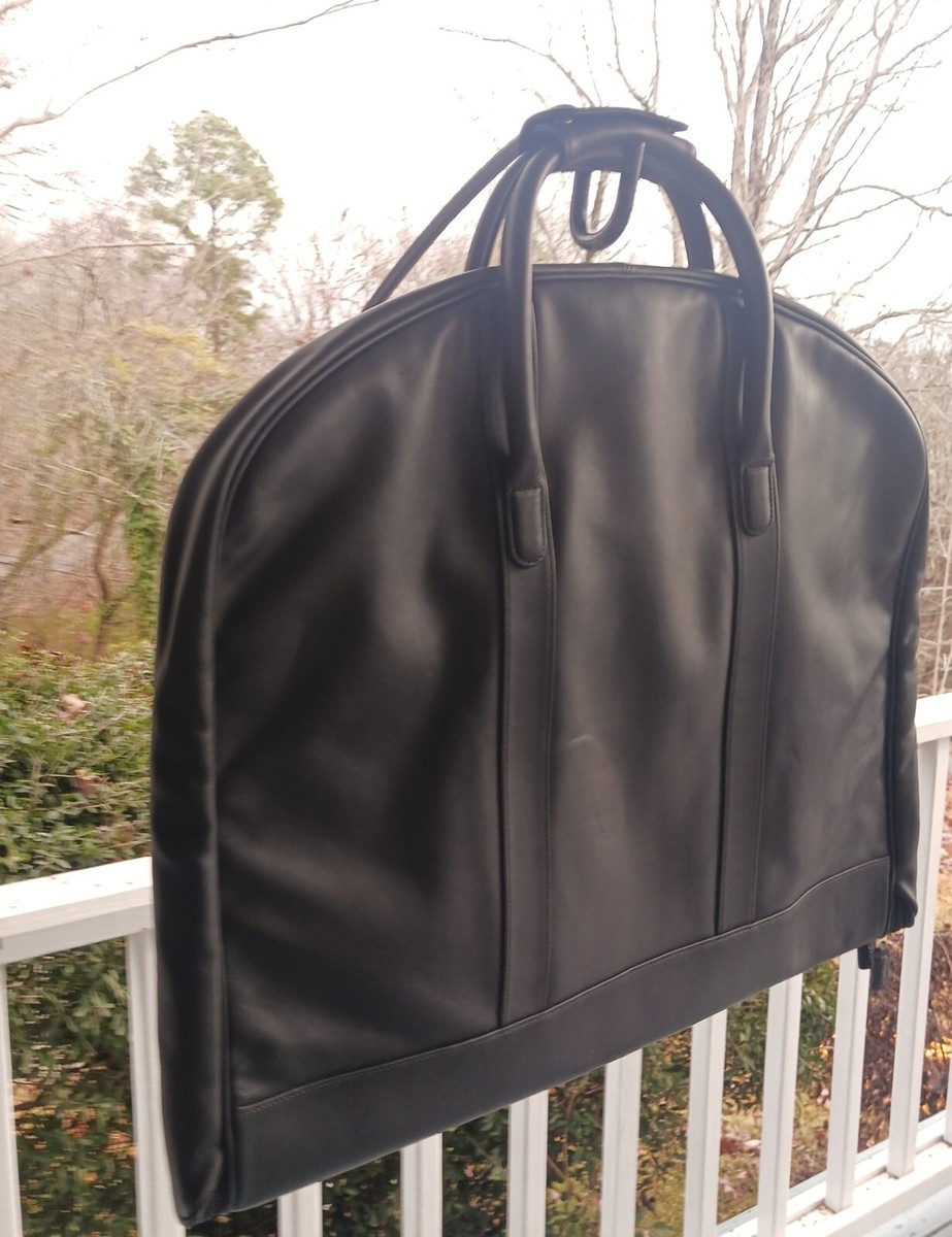 Coach Foldover Suiter 0588 Black Leather Travel Garment Tote