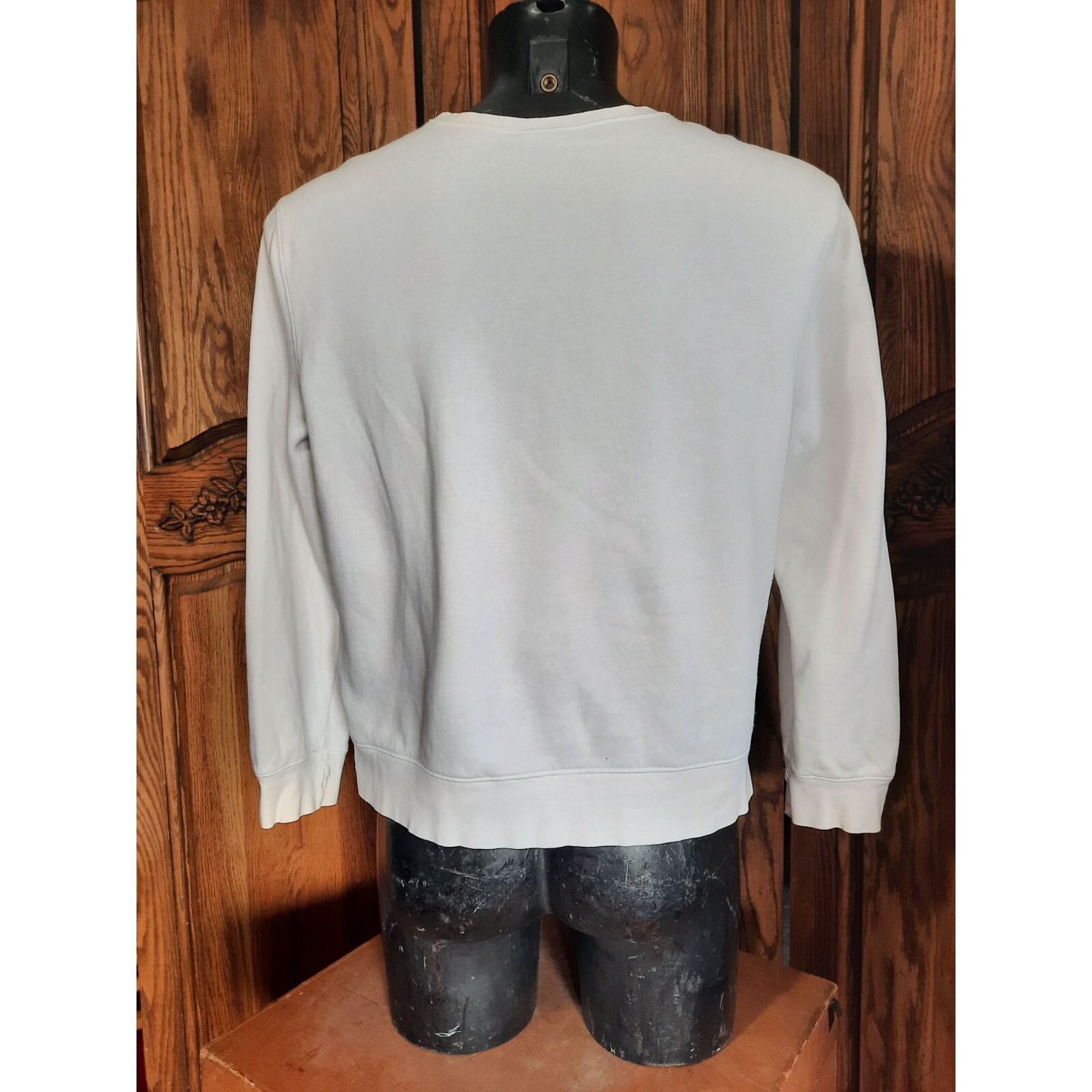 Vintage Joe Boxer Mens L Sweatshirt White Long Sleeve Thrashed Sweater